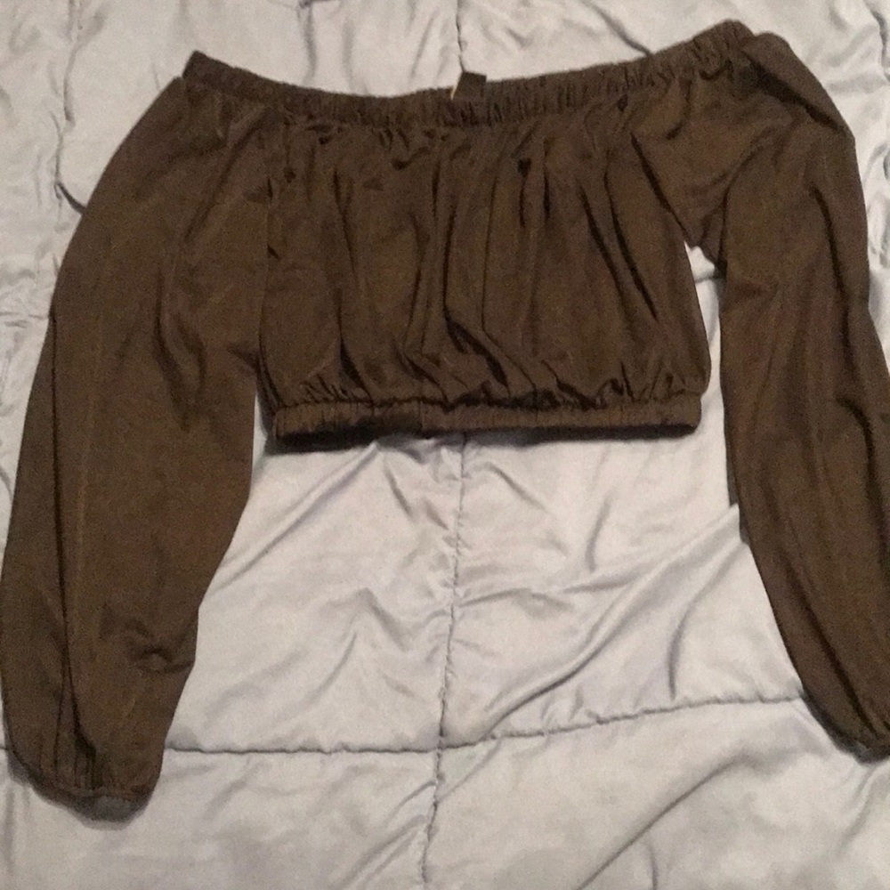 mesh long sleeve crop top